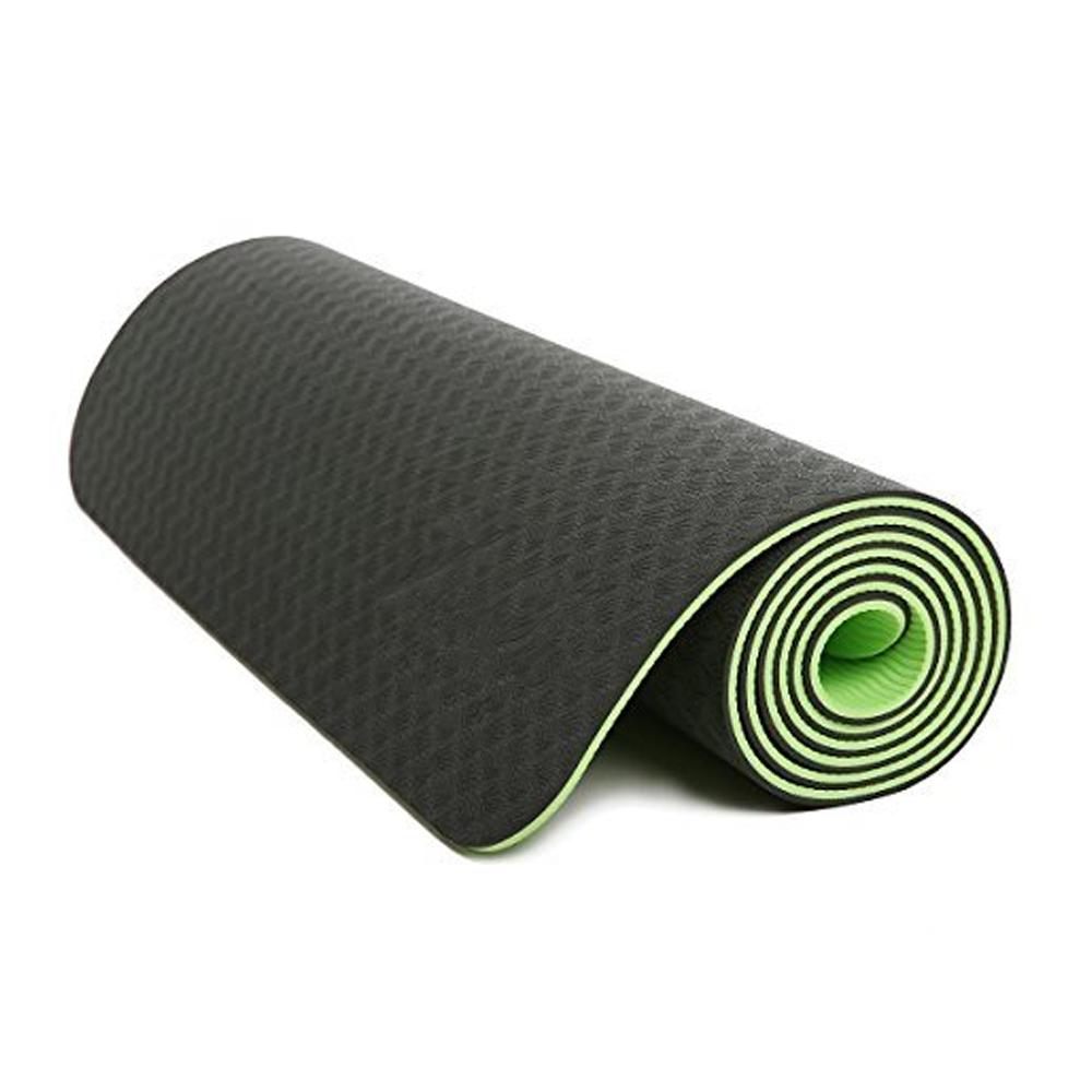 6mm Yoga Mat Non Slip TPE Exercise Mat - Light Green
