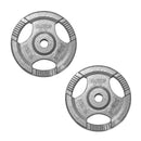 Olympic 2" Cast Iron Tri-Grip Weight Plate 20kg - Silver