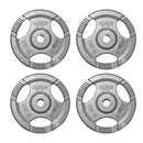 Olympic 2" Cast Iron Tri-Grip Weight Plate 20kg - Silver