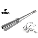 2" Olympic Bar + 2 Spring Collars - 5ft