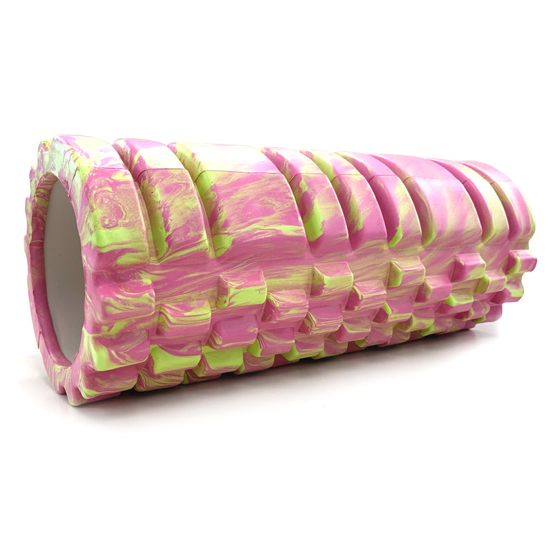Foam Roller Yoga Pilates Massage 34cm x 14cm - Pink/Yellow Mix