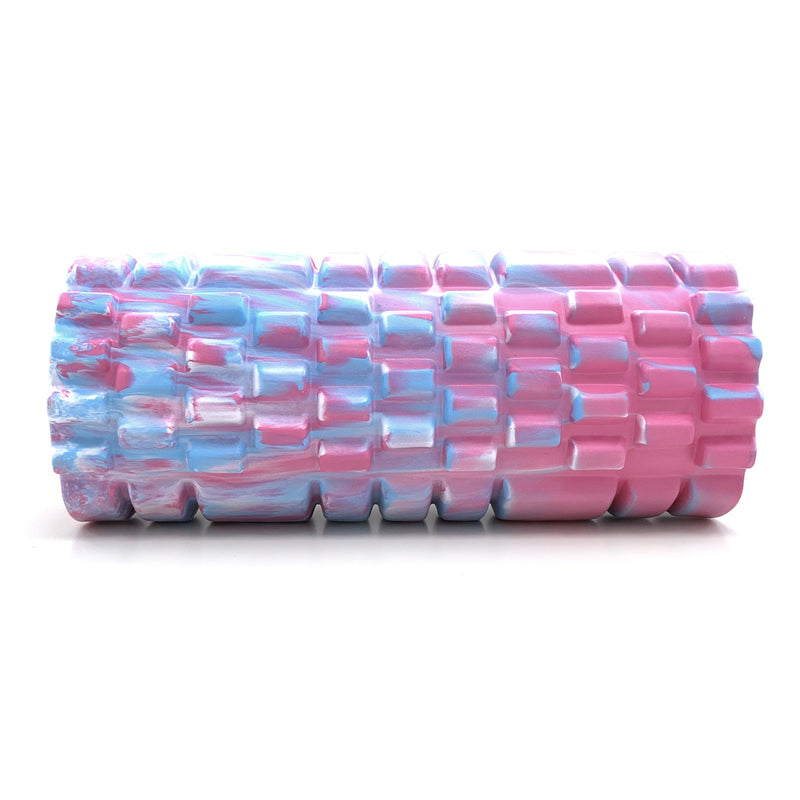 Foam Roller Yoga Pilates Massage 34cm x 14cm - Pink/Blue/White Mix