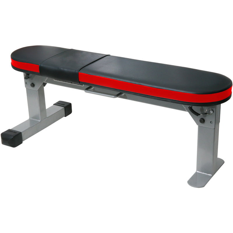 TnP Accessories Folding Flat Weight Bench - Black+Red