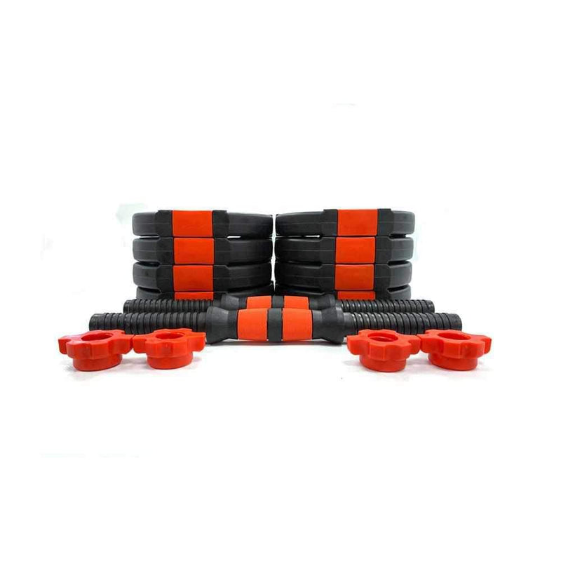 Buy TnP Accessories® Tri-Grip Dumbbell Set (Black+Red Dumbbell Bar) 10Kg 