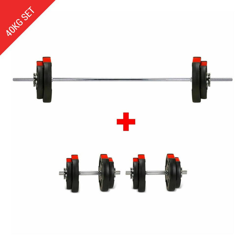 Buy TnP Accessories® 1 Inch Tri-Grip Barbell Dumbbell Weight Plate Set - 40Kg 