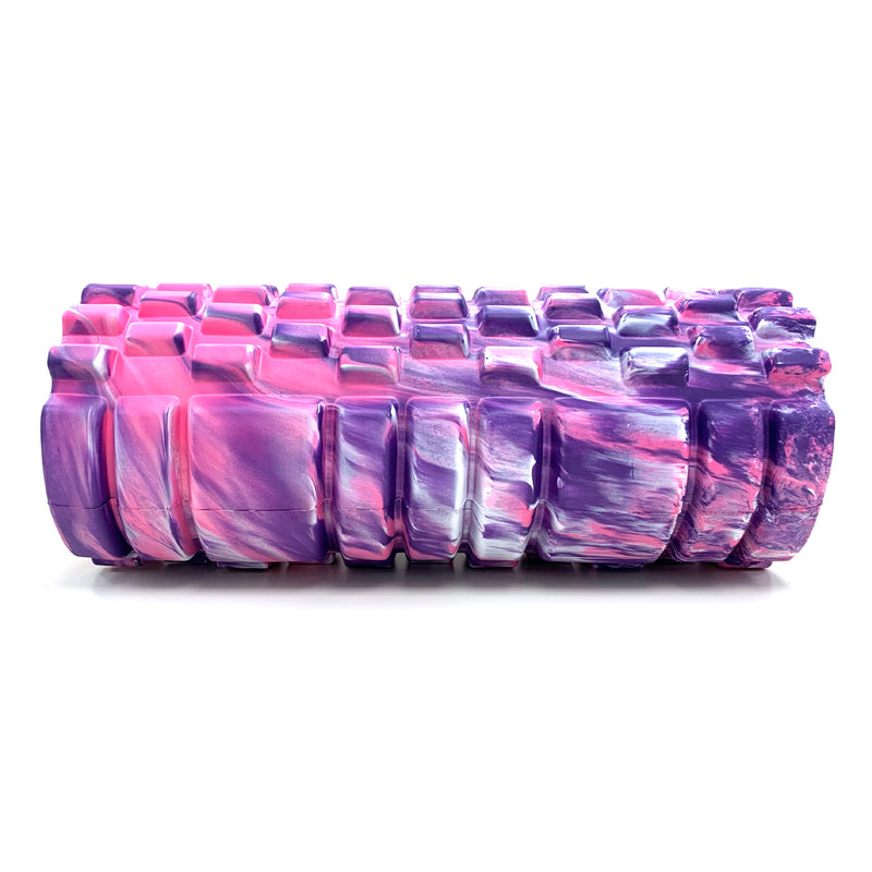 Foam Roller Yoga Pilates Massage 34cm x 14cm - Pink/Purple/White Mix