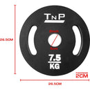 Olympic 2" Steel Weight Plate 7.5kg - Black