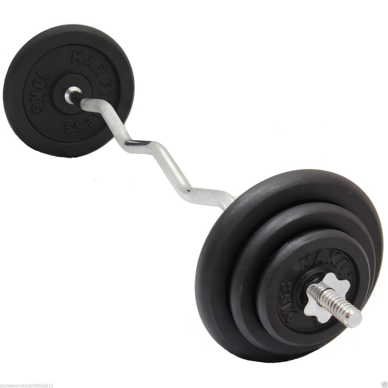 Buy TnP Accessories® 1 Inch Cast Iron Barbell Weight Set with Curl Bar 10Kg-30Kg 