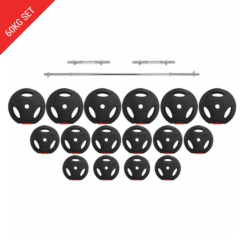 Buy TnP Accessories® 1 Inch Tri-Grip Barbell Dumbbell Weight Plate Set - 60Kg 