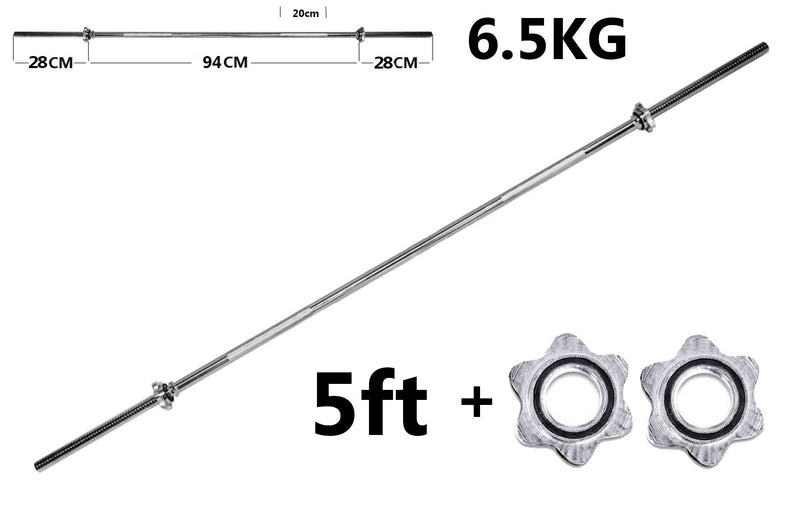 Buy TnP Accessories® Standard 1 Inch Barbell Bar Weights Spin Lock Triceps Bar - 5Ft 