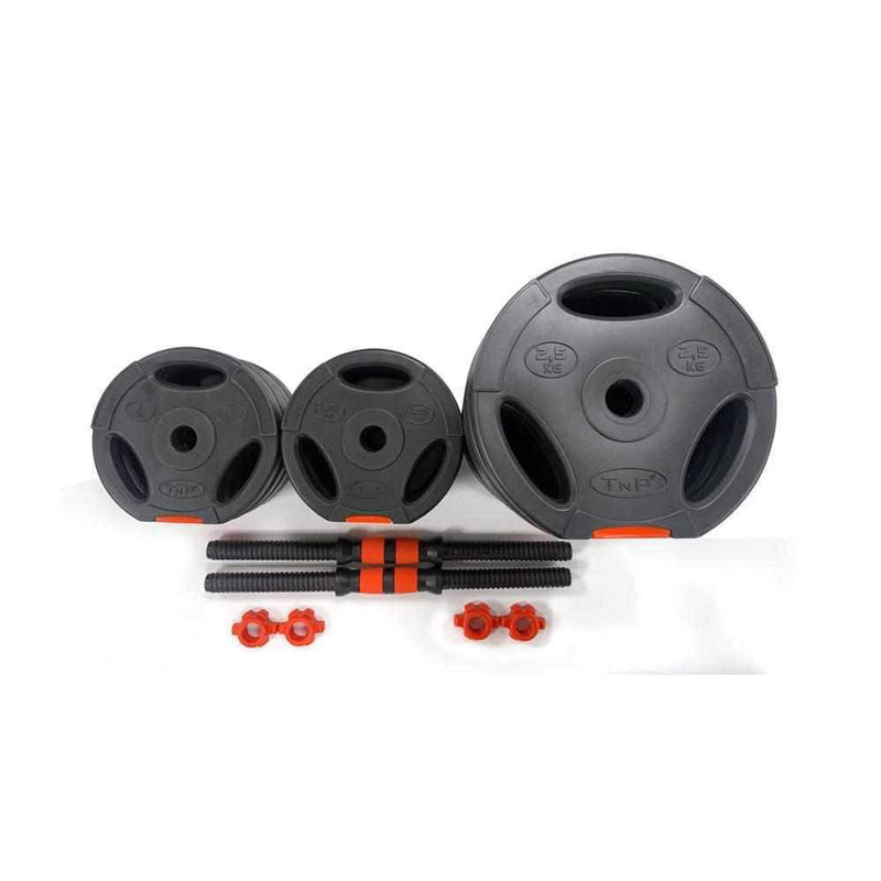 Buy TnP Accessories® Tri-Grip Dumbbell Set (Black+Red Dumbbell Bar) 20Kg 