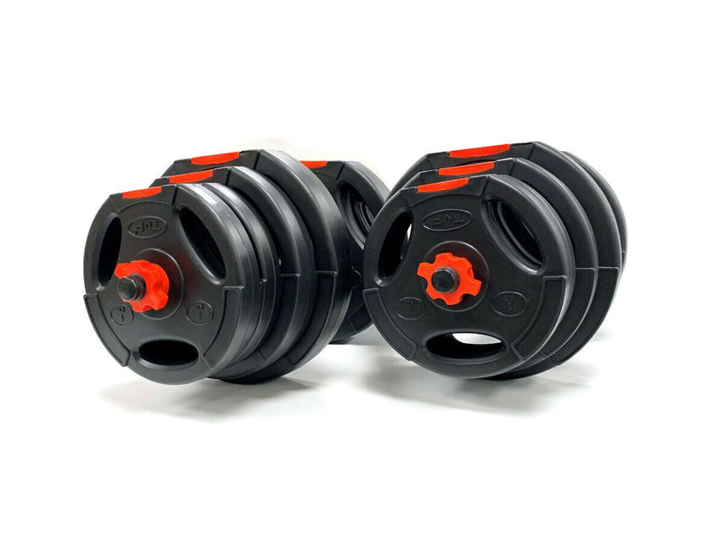 Buy TnP Accessories® Tri-Grip Dumbbell Set (Black+Red Dumbbell Bar) 40Kg 