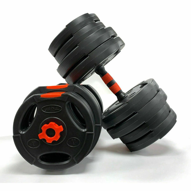 Buy TnP Accessories® Tri-Grip Dumbbell Set (Black+Red Dumbbell Bar) 30Kg 