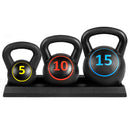 Buy TnP Accessories® Kettlebell Weights Set W/Base Rack 5lb 10lb 15lb 