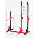 TnP Accessories Adjustable Squat Rack - Black/Red