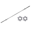 1 Inch Chrome Barbell + 2 Spinlock Collars - 7ft