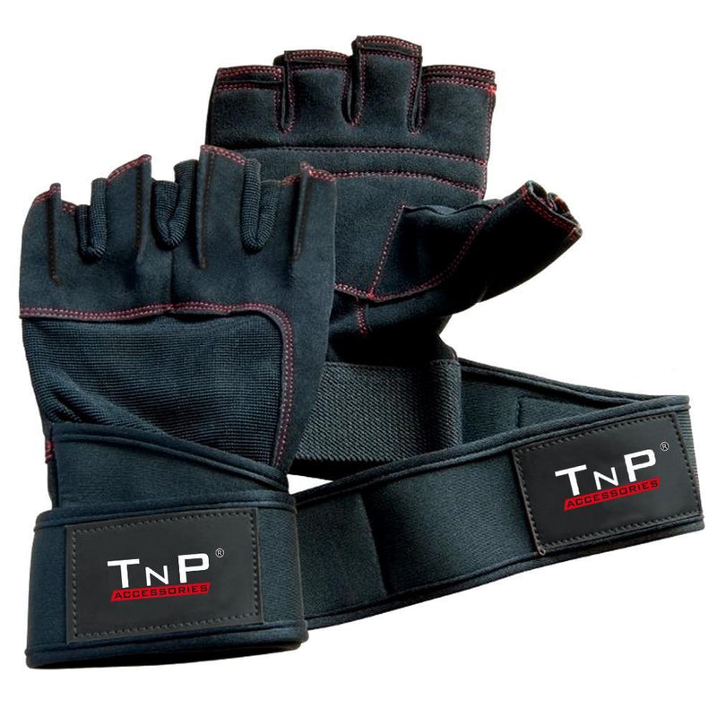 Leather Gloves with Wrist Wraps HFG-147.4A - XLarge
