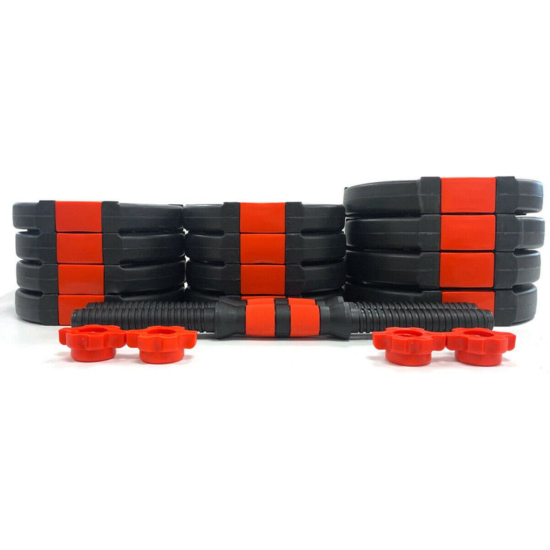 Buy TnP Accessories® Tri-Grip Dumbbell Set (Black+Red Dumbbell Bar) 20Kg 