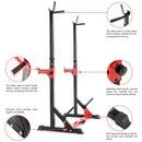 TnP Accessories Adjustable Squat Rack - Black/Red