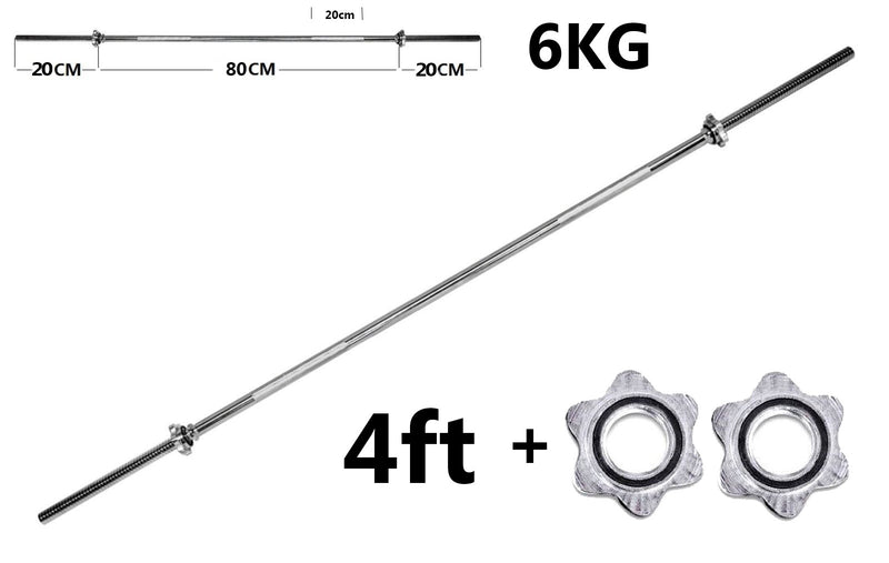 1 Inch Chrome Barbell + 2 Spinlock Collars - 4ft