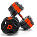Buy TnP Accessories® Tri-Grip Dumbbell Set (Black+Red Dumbbell Bar) 20Kg 